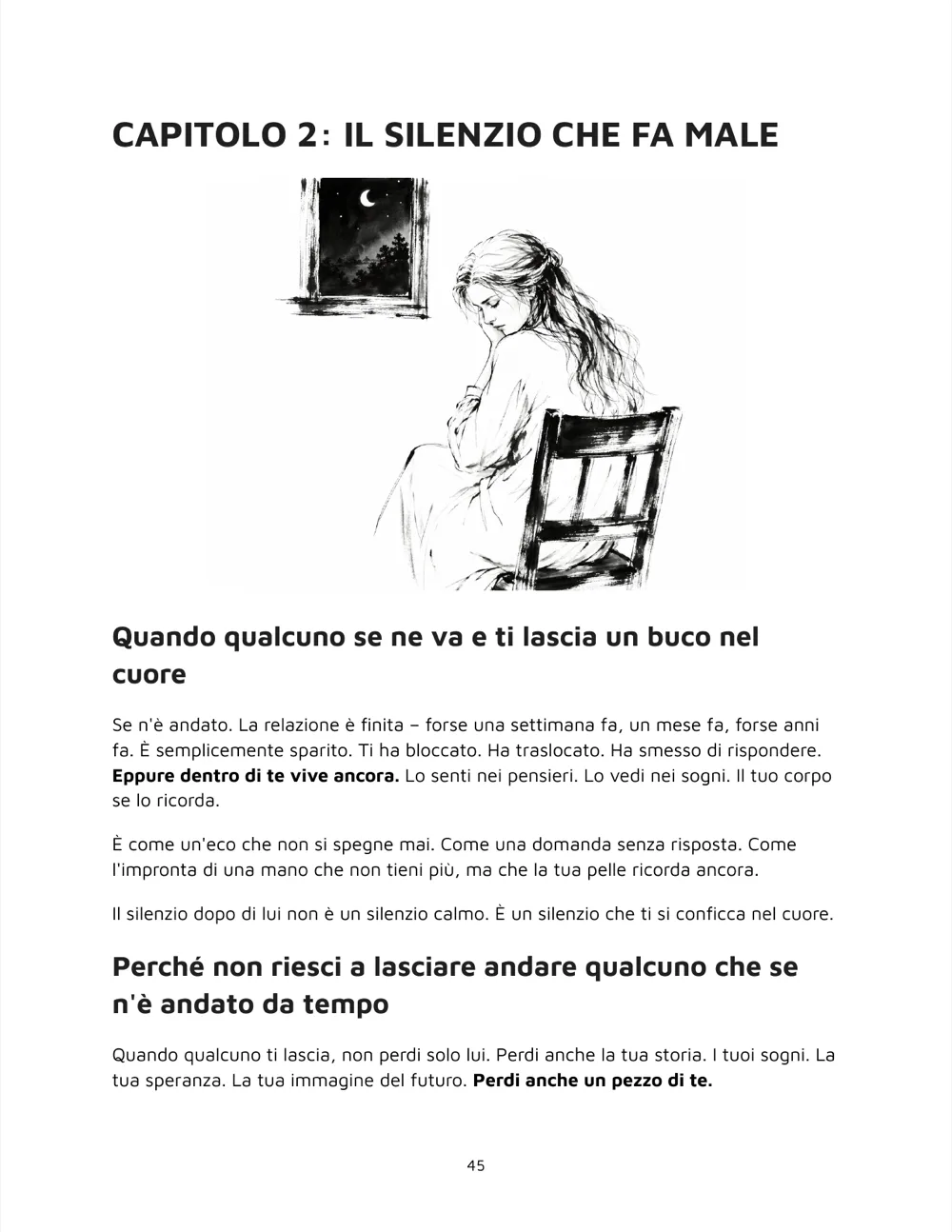 Lascia andare ciò che ti distrugge, Capitolo 2: il silenzio che fa male, pagina 45